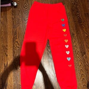 Red heart sweatpants
